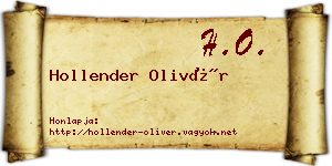 Hollender Olivér névjegykártya