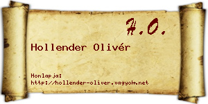 Hollender Olivér névjegykártya